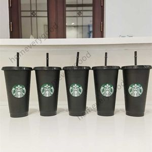 Starbucks Mermaid Goddess 24oz 710ml Plastic Tumblers Drinking Juice Cup With Lip And Straw Magic Coffee Mug Costom Snow CupsHKB5HKB5