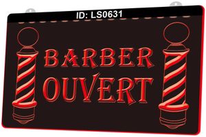 LS0631 Walever Barber Polans Open Shop Grawerowanie 3D LED Sign Sign Hurt Speety
