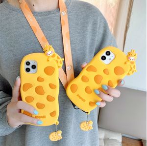 3D Cartoon Cute fulvo Molle Del Silicone Posteriore Del Telefono Custodie Cover per iPhone12 11 Pro X XS MAX XR 6 6S 7 8 Plus