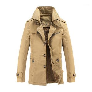 Men's Trench Coats Men Jackets Casual Outwear Windbreaker Jacket Plush Insided Long Winter Coat Large Size 5XL 2021 Autumn Coat1