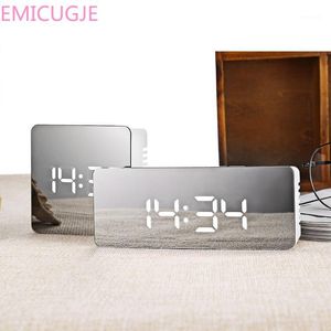 Other Clocks Accessories Time Temperature Display Home LED Mirror Alarm Clock Digital Snooze Table Wake Up Light Electronic Large1