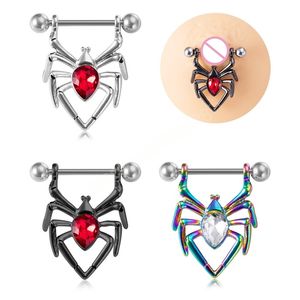 Spinnen-Nippelring, Piercing, Barbell-Schild, Bar-Ring, chirurgischer Stahl, sexy Spiel für Erwachsene, für Frauen, Brustbedeckung, Körperschmuck