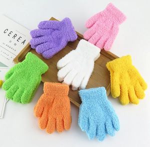 3-8 years Winter Cute Boys Girls Gloves Solid Color Finger Stretch Knit Mittens kids gloves fleece warm glove children ski gloves