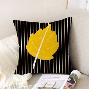 Fashion Maple Leaf Linen Nap Cushion Cover Home Decor Sofa Throw Pillow Case Solid Pillowcase 220302