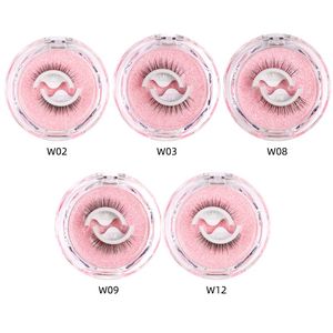 1Pair Self-adhesive False Eyelashes 3 Seconds to Wear No Glue Needed Faux Mink Lashes Extension Curly Thick Wispy Eyelash Makeup