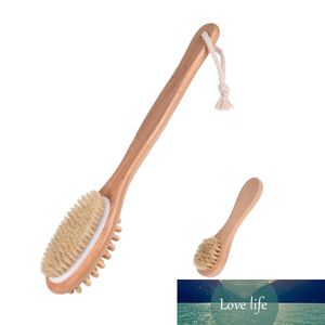 2 sztuk / zestaw dwustronna kąpiel szczotka do ciała do kąpieli Natural Bristles Long Cityled Prysznic Back Scrubber Pędzel