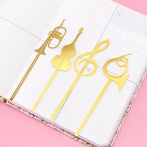 Bookmark Four Western Style Musikinstrument Metallbokmärken Creative Music Symbols Office Stationery School Supplies