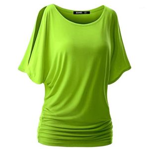 Women's T-Shirt Wholesale-Women Loose Bat Sleeve Short Casual Slim Tops Summer O-Neck T Shirts S-XXL 7 Colors Tees Sale1