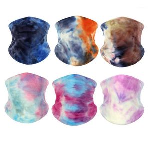 1Pc Winter Outdoor Riding Tie-dye Warm Bandana Skiing Bike Collar Windproof Neck Gaiter Cycling Caps & Masks