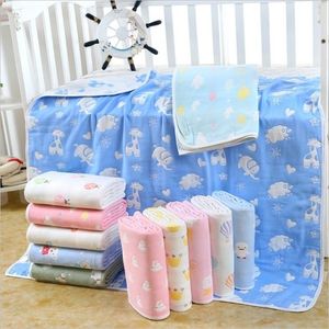 Baby Cobertor Cm Muslin Algodão 6 Camadas grosso recém-nascido Barbete Bebê Bebê Swaddle Bedding Dos Desenhos Animados Recebendo Blanket LJ201014