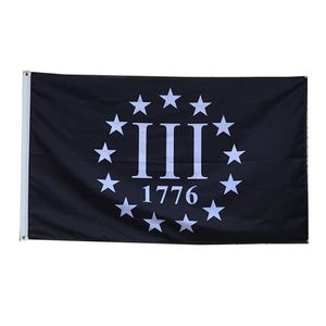 3x5ft Custom Three Percenter 1776 Symbol Americana Patriotic mit Messingösen Man Cave Frat Wall Outdoor-Flagge