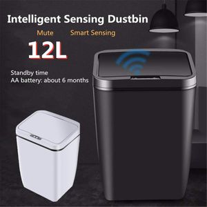 12Lの自動センサーのおしっこスマートセンサーゴミ箱は誘導のゴミ箱PPプラスチック環境に優しいDustbinの家庭用ゴミ黒y200429