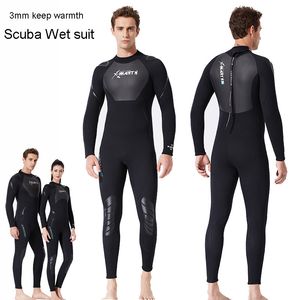 Adults 3mm neoprene wetsuits keep men warm diving suit women thermal long drysuits full bodysuit stretchy Rash guard for swimming Surfing Snorkeling Swimwear