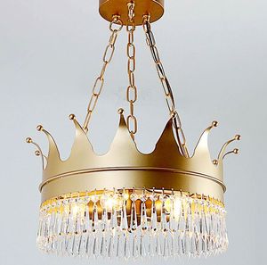 Nordic Crown Creative Crystal żyrandol salon Korytarz Korytarz dziecięcy Kraj LED Złoty Kreatywny Żyrandol