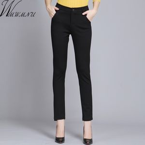 wmwmnu女性のズボンの作業カジュアルな春の黒い鉛筆のズボンプラスサイズ4xl女性のスリムパンツ弾性パンタロンMujer 201031