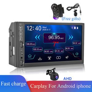 2Din Universal Car Stereo 7 ''FM USB Con microfono esterno Carplay Per Android Iphone Trasmettitore Wireless Wifi Lettore MP5