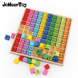Montessori Educational Wooden Toys for Children Baby Toys 99 Multiplication Table Math Arithmetic Teaching Aids for Kids LJ200907