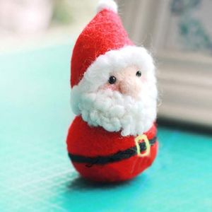 Рождество Handmade Felcing Santa Claus Dolls Украшения Шерстяное Фелтинг Craft Рождественские одобрения Украшения для Нового года Гиф