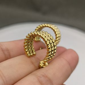 Charm Earings Copper electroplated semicircular chain braided earrings ladies fashion for women Yellow gold