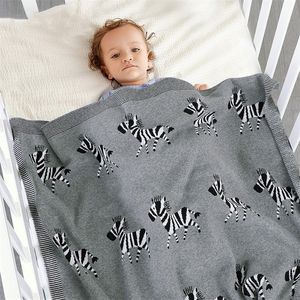 Bebê recém-nascido cobertores mensal carrinho de criança envoltório malha algodão super macio zebra criança cama infantil swaddle kids stuff lj201014