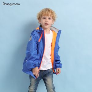 Mode Kinderjacke 2-10 Jahre Jungen Kleidung Windjacke + wasserdicht + Fleece-Innenjacken Mäntel mit Kapuze Outdoor 201126