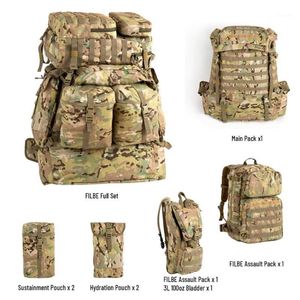屋外バッグの余剰filbe rucksack Army Tactical BackpackフルシステムMulticam1