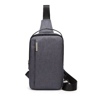 Hot Selling Mens Bröstväska Liten Canvas Shoulder Ryggsäck Sling Cross Body Zipper Resväska Q0705