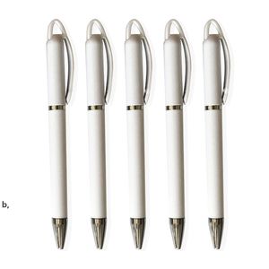 Sublimação em branco Ballpoint caneta transferência de calor personalizado diy metal anéis de metal roller penas rrb13446