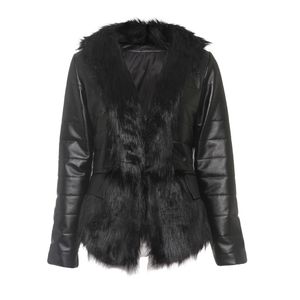 Women Jackets Casual Black Gothic Cool Plus Size 5XL Slim Faux Leather Coats Plain Tops Female Fashion Punk OL Winter Overcoats 201026