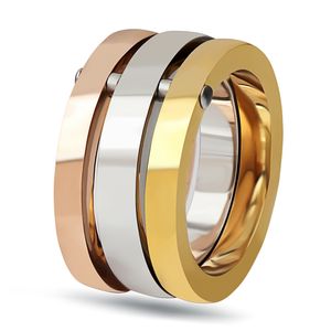 Anelli in acciaio al titanio color oro rosa/argento di alta qualità per set di anelli per anniversario di gioielli da donna