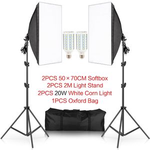 Freeshipping Photography 50x70cm Zestawy oświetleniowe Softbox Profesjonalny System światła z E27 Fotograficzne żarówki Photo Studio Sprzęt