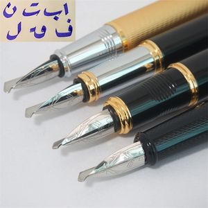 Wenus All - Metalowa fontanna Pen Gothic Art Pen Arabski Perski Mijit Kaligrafia Czarny Złoty Golden 5 mm Wielofunkcyjny Prezent Stalowy T200115