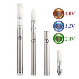 Bateria de Tensão Variável Slim Bateria 510 Vape Pen Pré-aquecimento de partículas de arranque com .5ml 510 óleo cerâmico pyrex cartuchos de vidro