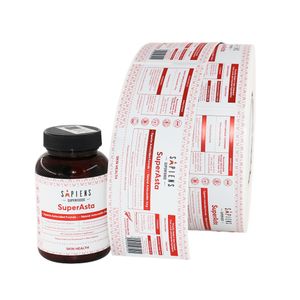 Custom Health Care Products Bottle Package Adhesive Etiketter Klistermärken Tryckt Självförsegling Förpackning Medicin Etiketter med hög kvalitet