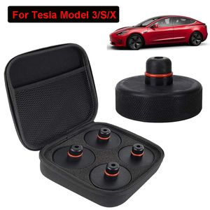 Model3 auto preto borracha jack para tesla modelo 3/s/x 2021 ponto de elevação almofada adaptador ferramenta chassi jack estilo do carro acessórios