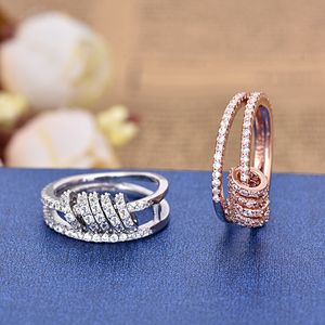Hiphop mode multi cirkel ring zilveren kleur bling zirkonia geometrie ringen verjaardag charms cadeau
