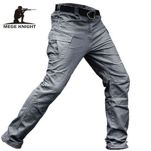 MEGE Tactical Pants Men Military Clothing Cargo Pants Army Casual Style Combat Trousers Cotton Stretch Multi pocket Dropshipping H1223