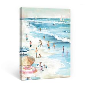 Wholesale white house paintings for sale - Group buy Paintings Sunshine Beach Wall Art Canvas Painting White Blue Bathroom Prints Summer Holidays Posters Picture For Bedroom House Decor