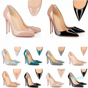 with box dust bag high heels women dress shoes office career vintage wedding black pointed peep toes pumps spikes O7uz#1