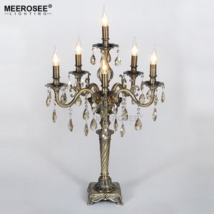 Vintage-Kristall-Bronze-Tischleuchte, moderne Schreibtischlampe für Lesezimmer, Kerzenlampe, Lustres de Cristal-Beleuchtung, Heimdekoration