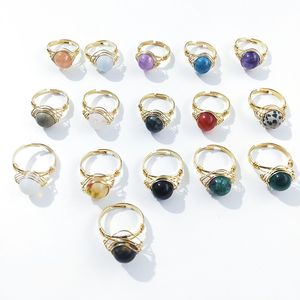Fashion Stone Ring Handmade Gold Bohemian Jewelry Gift Rings for Women Birthday Party Rings Adjustable