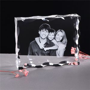 Фото пользовательских Crystal Photo Frame Персонализация лазерных гравированных фотоальбом квадратная картинка свадебный подарок для гостей Сувенирный подарок 201211