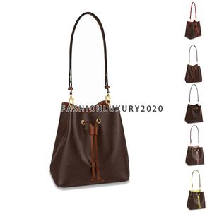 5 Colors Top Quality Fashion Bucket Bag Women Drawstring Handbags Totes Flower Printing Shoulder Bags Crossbody Purse