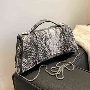 Shoppingväskor Bolso Cruzado de Piel Sinttica Con Asa Cadena Para Mujer Bandolera Pequea Estampado Serpiente A 220303