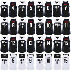 2019 World Cup USA Team Basketball 4 Derrick White 7 Marcus Smart 8 Harrison Barnes 11 Mason Plumlee 12 Myles Turner 13 Brook Lopez Jersey