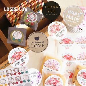 Wholesale decorative christmas cookies resale online - LBSISI Life Hand Made Seal Paper Sticker For Christmas Wedding Candy Cookie Packing Bag Box DIY Decorative Accessories