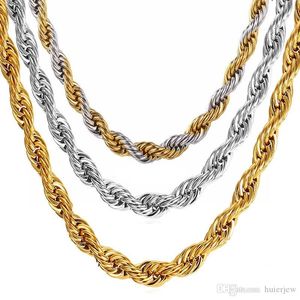 Goldketten Hübsche Halskettenkette Mode Edelstahl farbig plattiert 18 Karat Goldketten für Männer Perfekte Halsketten