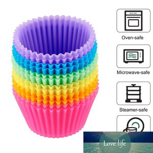 12pcs/set Kitchen accessories Bakeware Cake Molds SiliconeNon-StickMuffin Cupcake Purple Yellow Pink Orange Red Decorating Tools