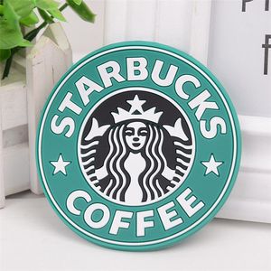 Silicone Coasters Cup Mat Thermo Cushion Holder Starbucks Sea-Maid Coffee Table Dekoration Non glidvärmeisolering Färgglada skiva Dryck Mats Anti-Slip Coasters