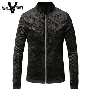 Erkek Ceketleri Toptan-Artı Boyutu Klasik Ceket Erkekler Baskılı Paisley Çiçek Desen Tasarımcı Giyim Rahat Katı Siyah Autum 2021 M-5 Için